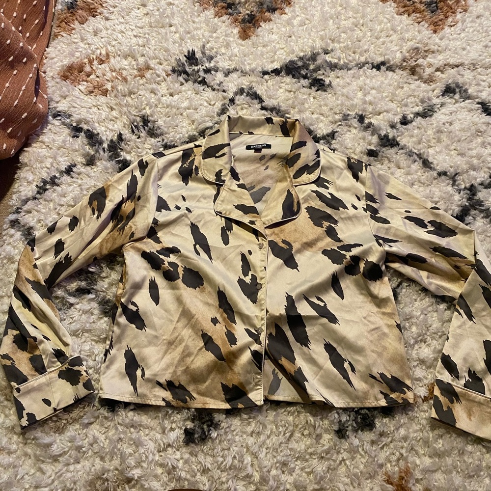 Cheetah silk pajama set